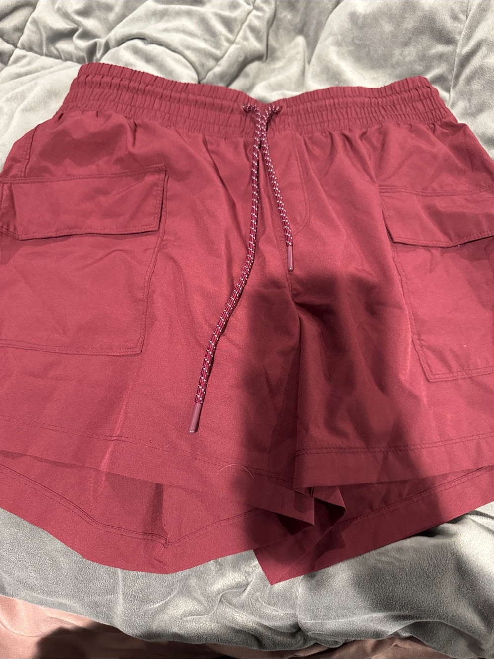 Old Navy Wine Drawstring Cargo Athletic Shorts